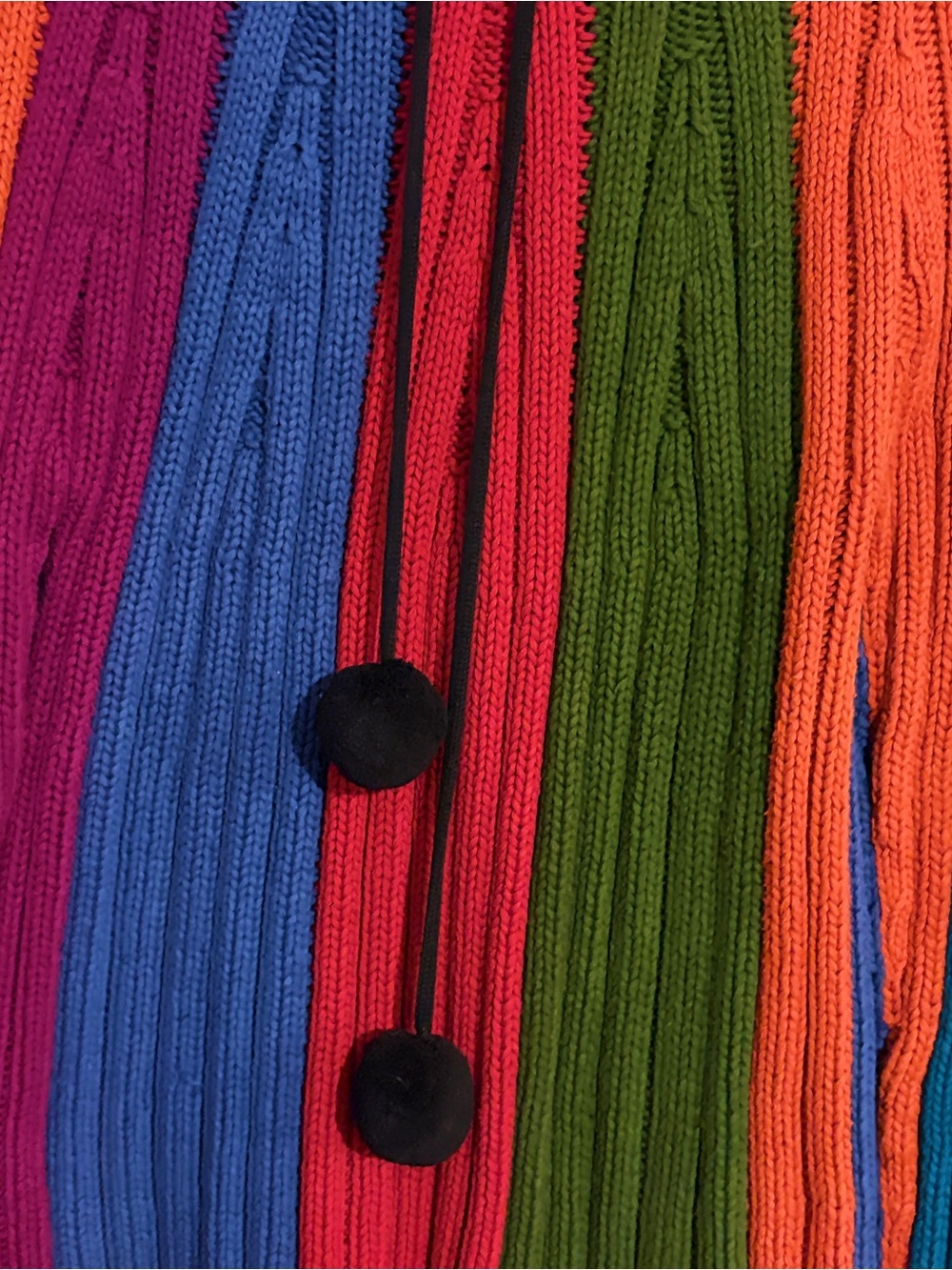 Vibrant Multicolor Ribbed Button-Front Cardigan - Picture 3 of 4